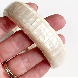 Mosaic Mother Of Pearl Bangle Bracelet